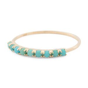 GEMOLIO 14kt Gold Petite Turquoise Band Ring